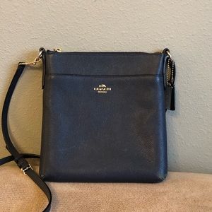Cross-Body Black & Gold Coach Bag